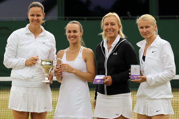 Lindsay Davenport and Martina Hingis - Wimbledon 2011 Ladies Invitational Double's Winners