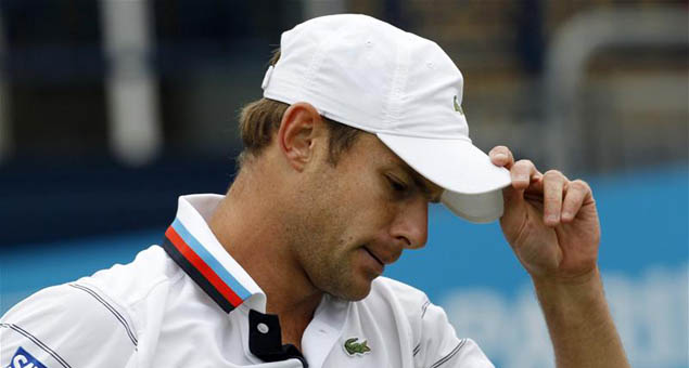 Andy Roddick of US reacts during his semi final match