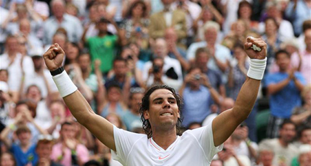 Rafa Nadal after wining against Robin Haase