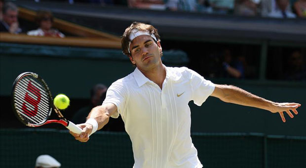 Roger Federer against Australian Jurgen Melzer