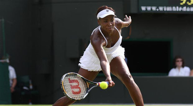 Venus Williams in her 4th round match at Wimbledon
