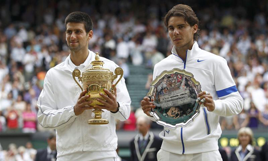 Novak Djokovic (L) defeated Rafael Nadal (R) To Win Wimbledon 2011 Men's Title